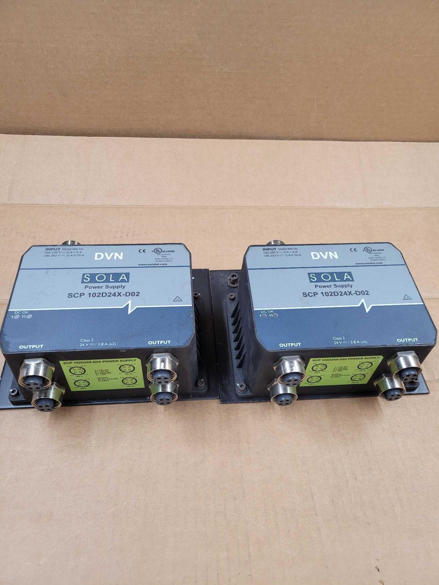 LOT OF 2 SOLA SCP 102D24X-D02 / Power Supply  /  Lot Weight: 12.4 lbs