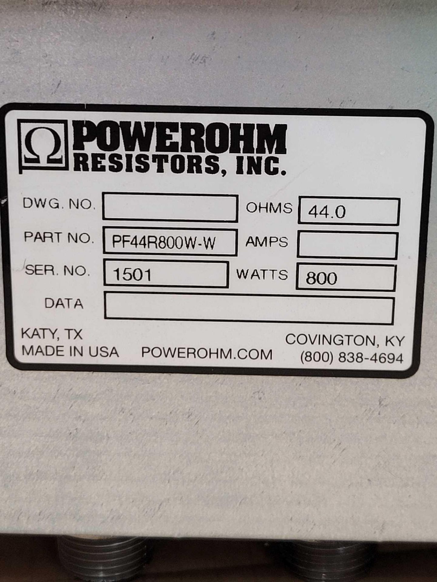 LOT OF 2 POWEROHM PF44R800W-W / Braking Resistor  /  Lot Weight: 17.6 lbs - Image 2 of 5