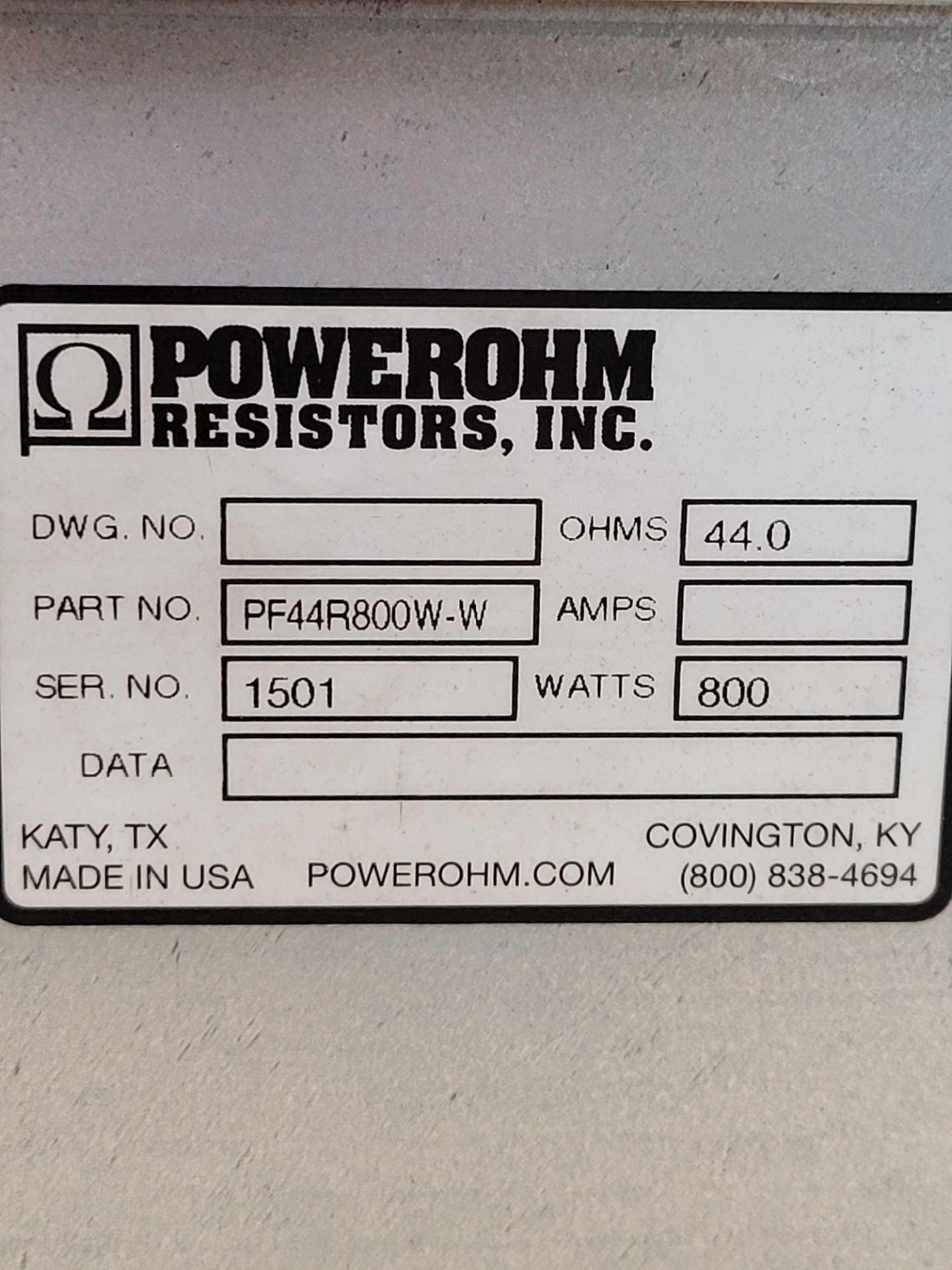 LOT OF 2 POWEROHM PF44R800W-W / Braking Resistor  /  Lot Weight: 17.8 lbs - Image 2 of 5