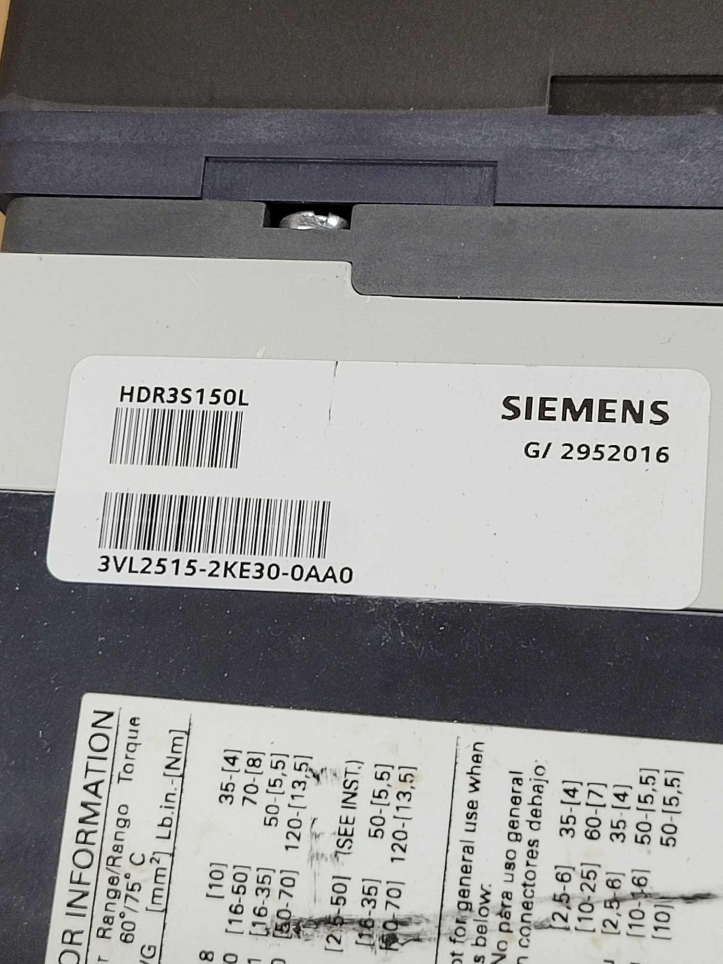 SIEMENS HDR3S150L with 3VL9300-3HE01 and SCA 90002.919005 / 150 Amp Circuit Breaker with Rotary Oper - Bild 7 aus 9