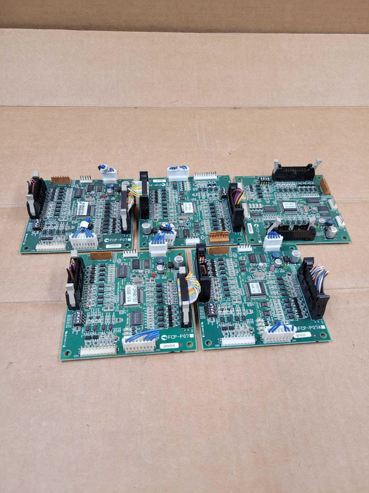 LOT OF 5 ASSORTED COSEL PCB BOARD CARD  /  (2) COSEL FCP-P07A  /  (3) FCP-P07  /  Lot Weight: 0.8 lb