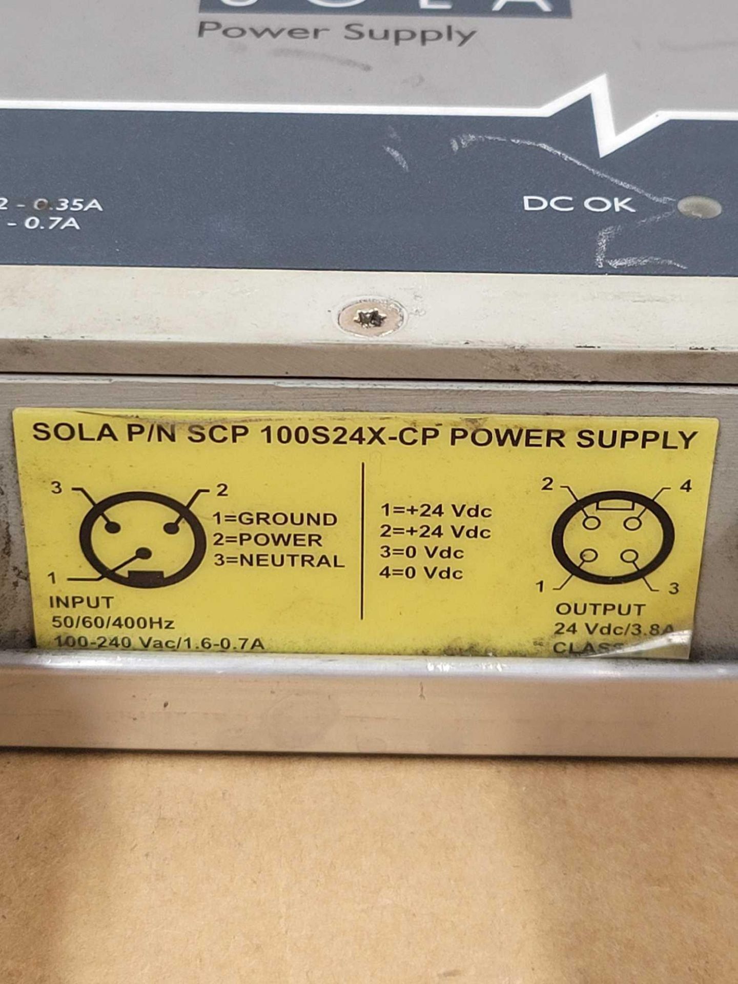 LOT OF 4 ASSORTED SOLA  /  (2) SCP 100S24X-DVN | Power Supply  /  (2) SCP 100S24X-CP | Power Supply - Image 4 of 6