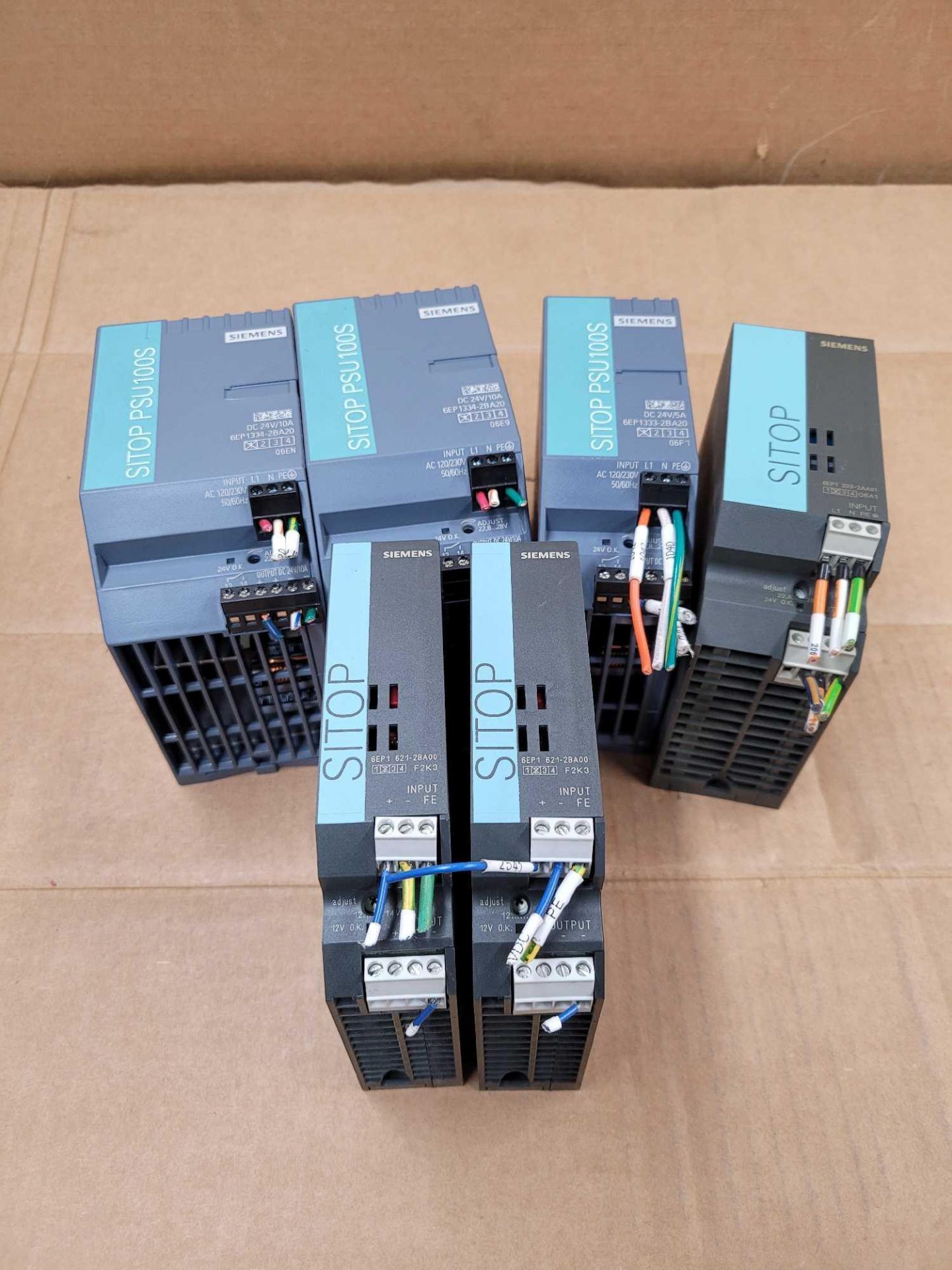 LOT OF 6 ASSORTED SIEMENS  /  (2) 6EP1621-2BA00 | SITOP Power Supply  /  (1) 6EP1333-2AA01 | SITOP S
