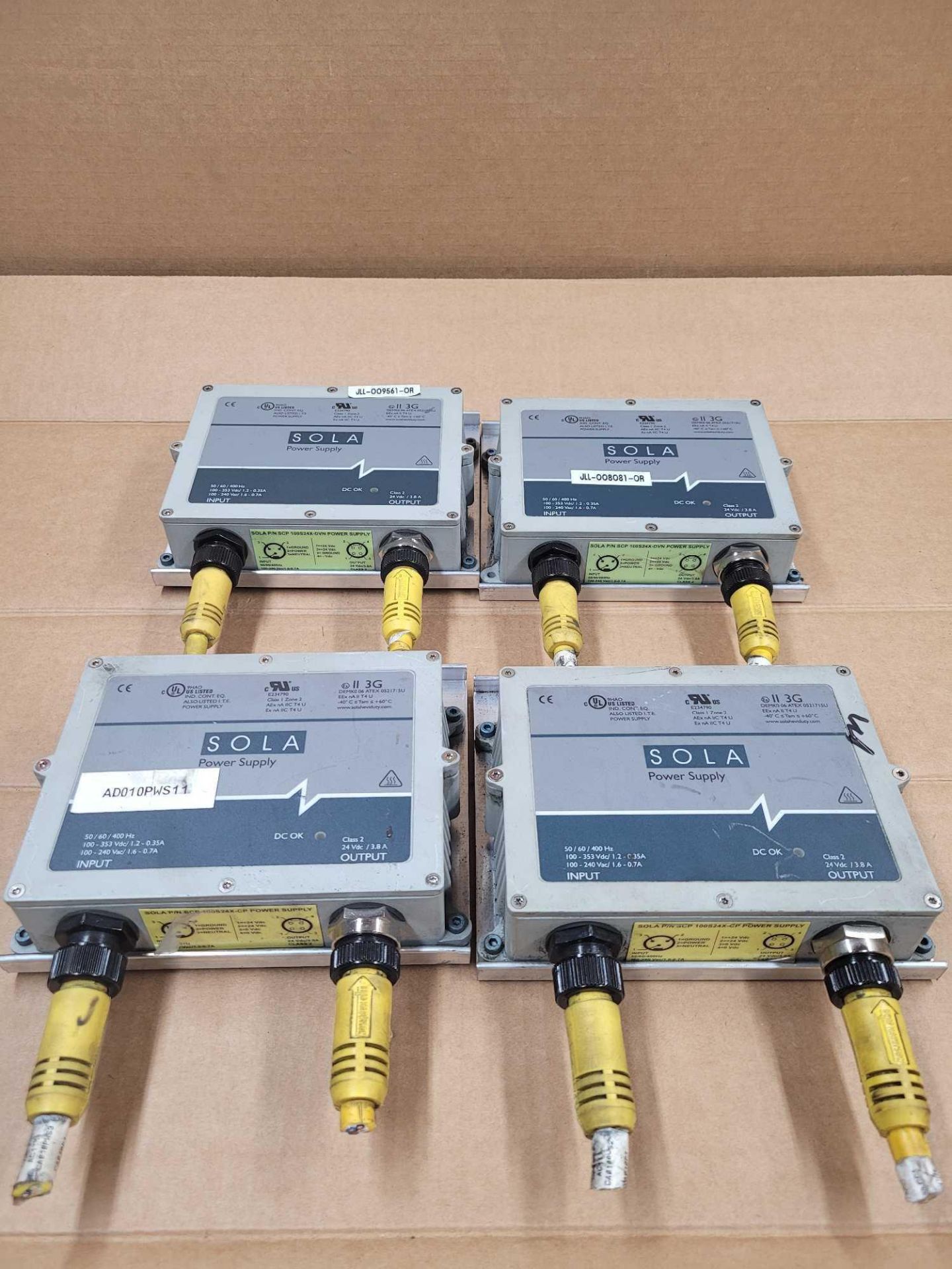 LOT OF 4 ASSORTED SOLA  /  (2) SCP 100S24X-DVN | Power Supply  /  (2) SCP 100S24X-CP | Power Supply