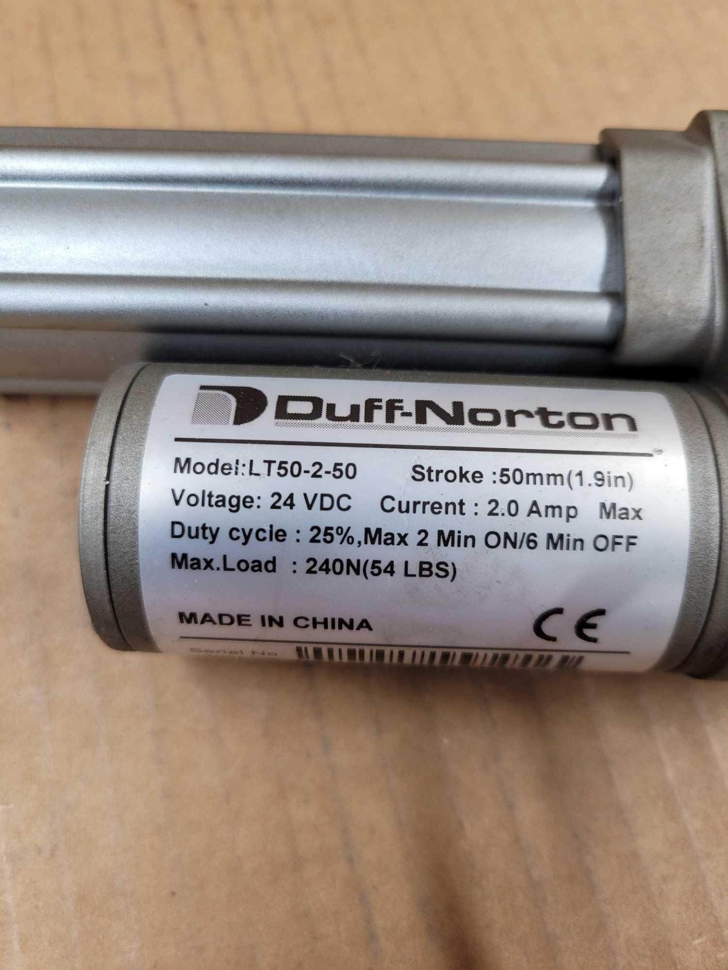 LOT OF 4 DUFF-NORTON LT50-2-50 / Linear Actuator  /  Lot Weight: 11.0 lbs - Image 4 of 6