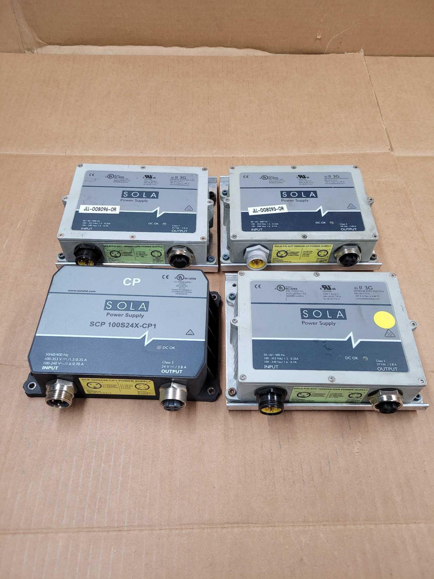 LOT OF 4 ASSORTED SOLA / (2) SCP 100S24X-DVN | Power Supply  /  (1) SCP 100S24X-CP | Power Supply  /