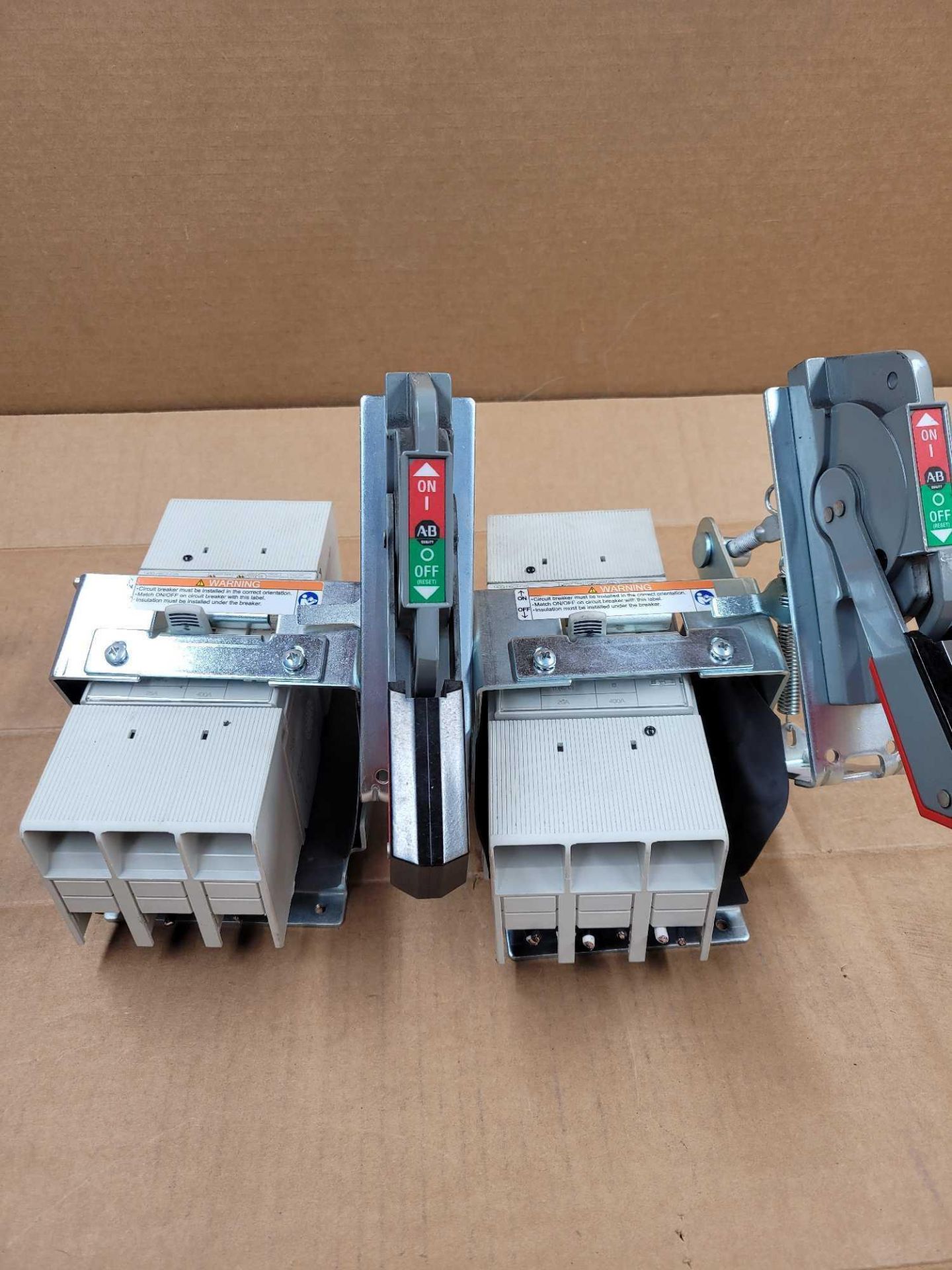 LOT OF 2 ALLEN BRADLEY 140G-H6C3-C25-FB / Series A  25 Amp Circuit Breaker with Operating Mechanism