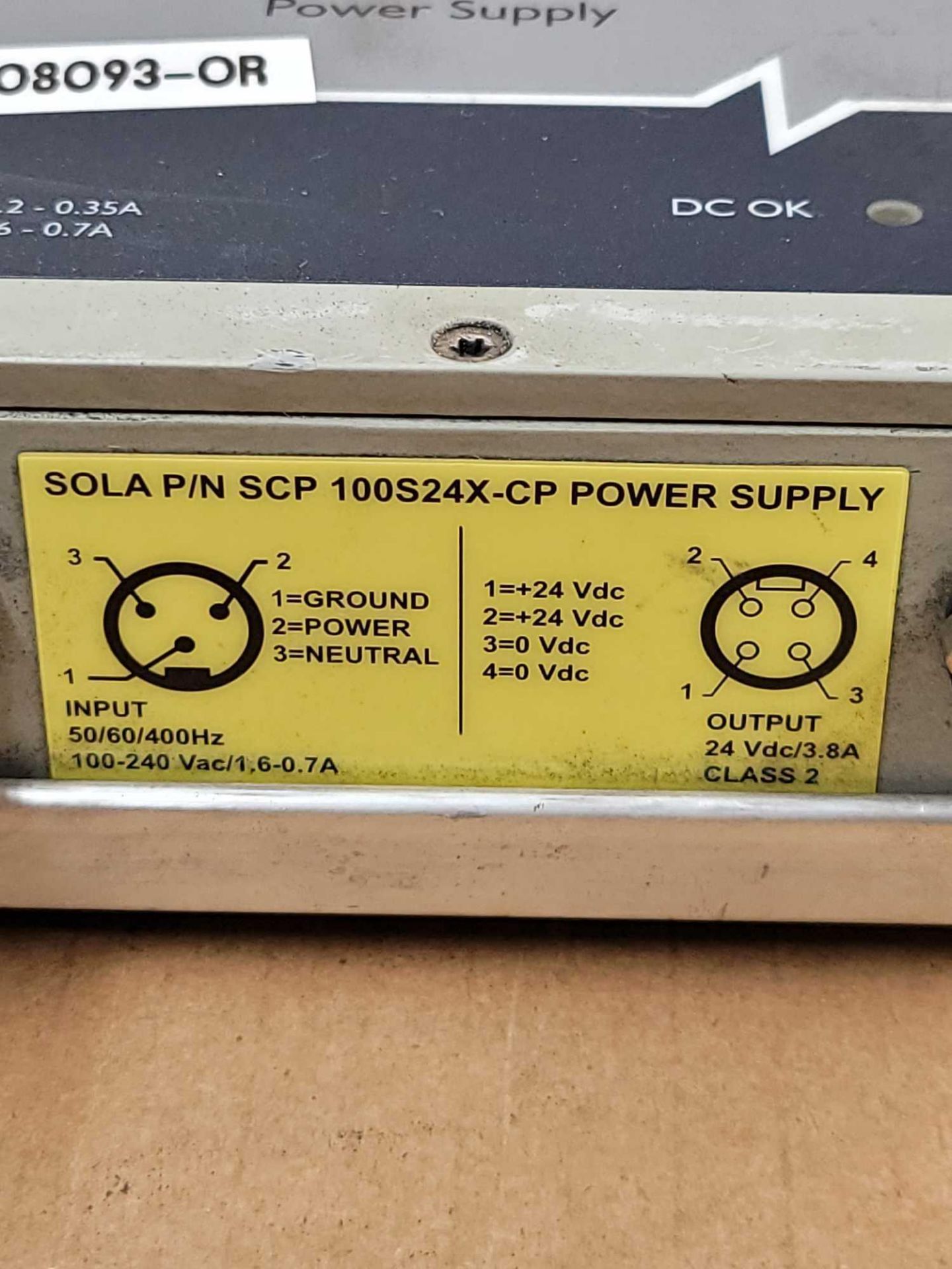 LOT OF 4 ASSORTED SOLA / (2) SCP 100S24X-DVN | Power Supply  /  (1) SCP 100S24X-CP | Power Supply  / - Image 7 of 14