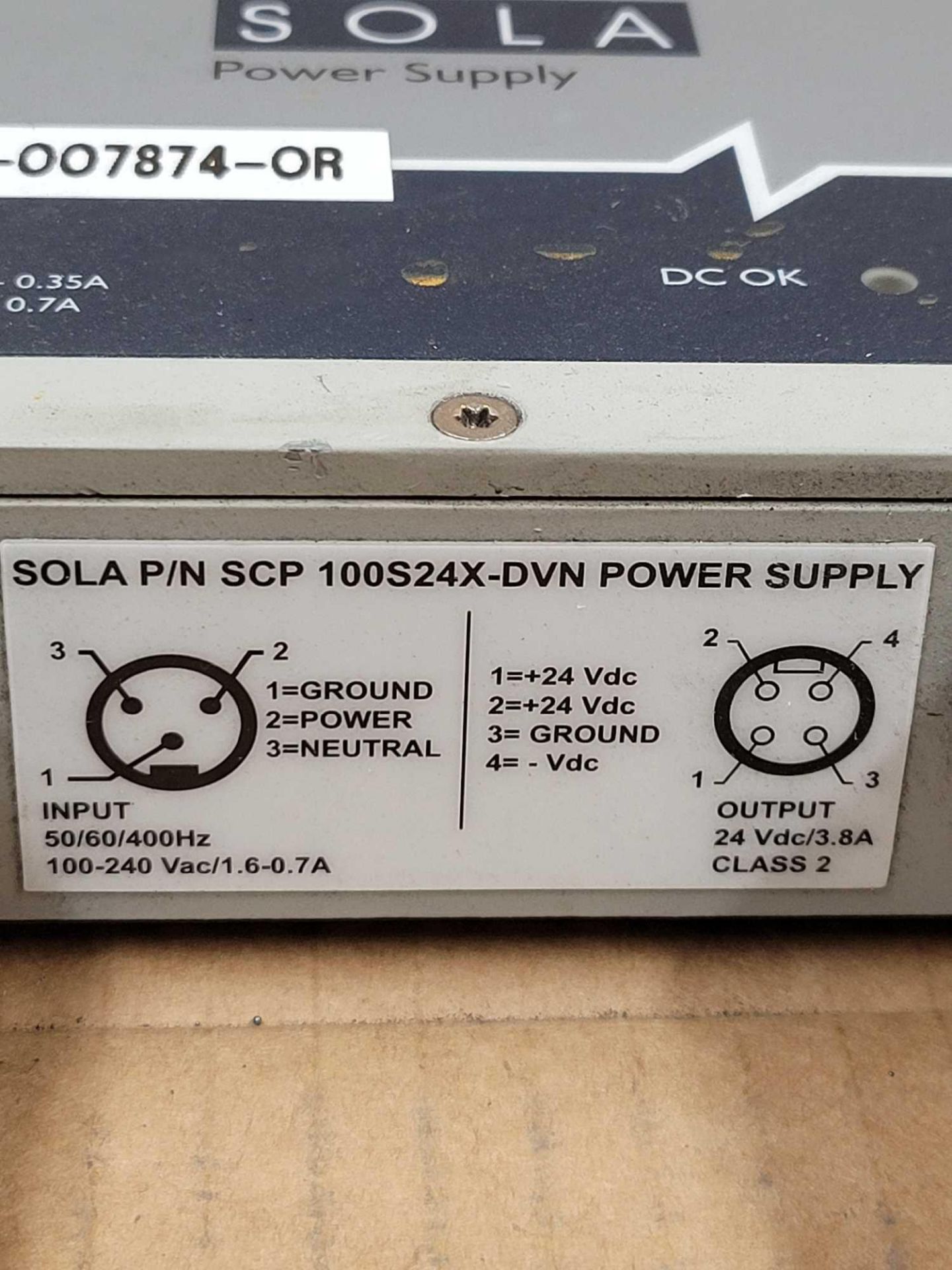 LOT OF 4 SOLA SCP 100S24X-DVN / Power Supply  /  Lot Weight: 12.4 lbs - Image 3 of 6