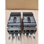 LOT OF 2 SQUARE D HJA36100 / 100 Amp Molded Case Circuit Breaker  /  Lot Weight: 9.6 lbs