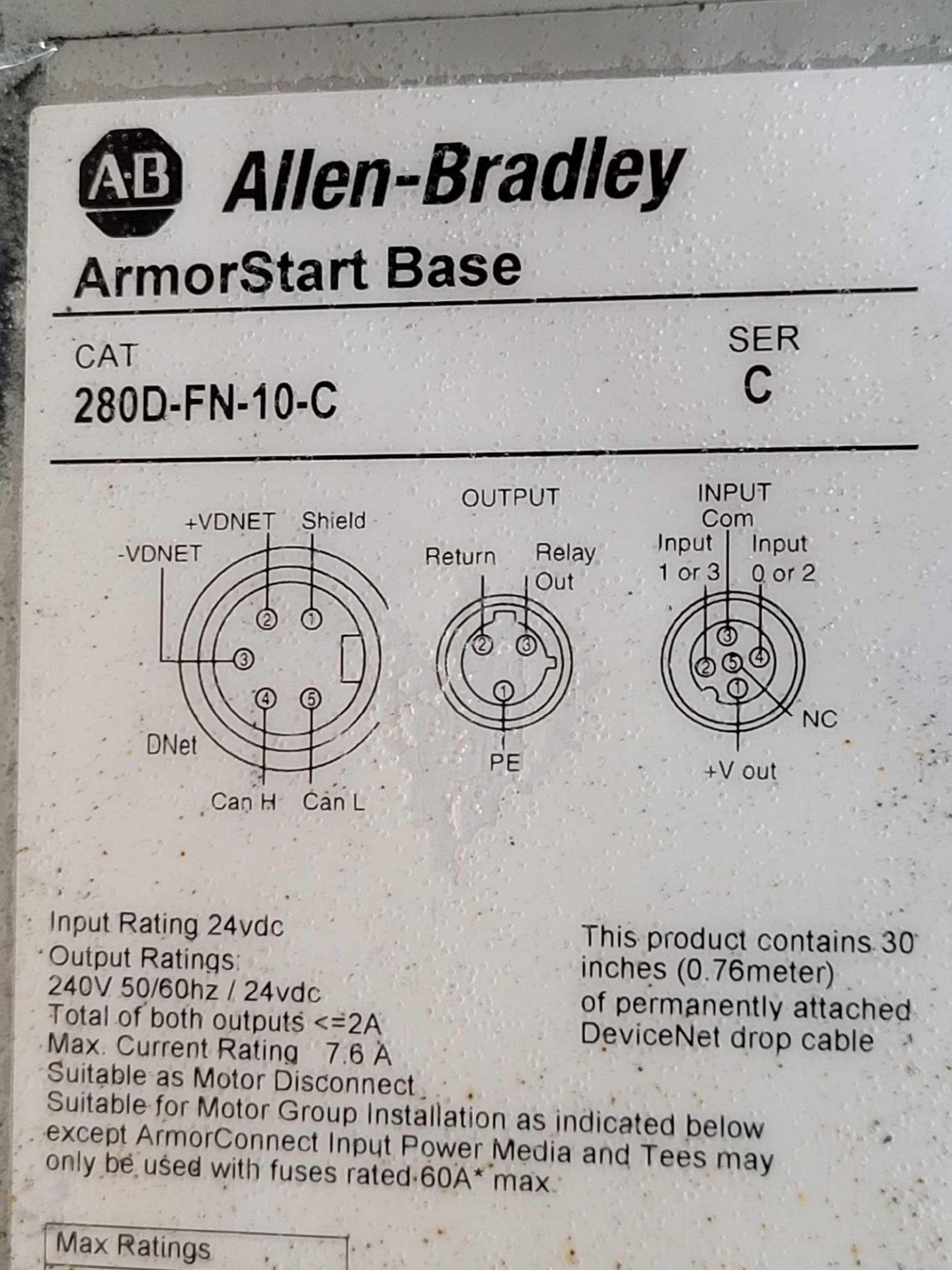 ALLEN BRADLEY 280D-F12Z-10C-GRW-3-P1 with 280D-FN-10-C / Series C ArmorStart Control Module with Ser - Image 5 of 7