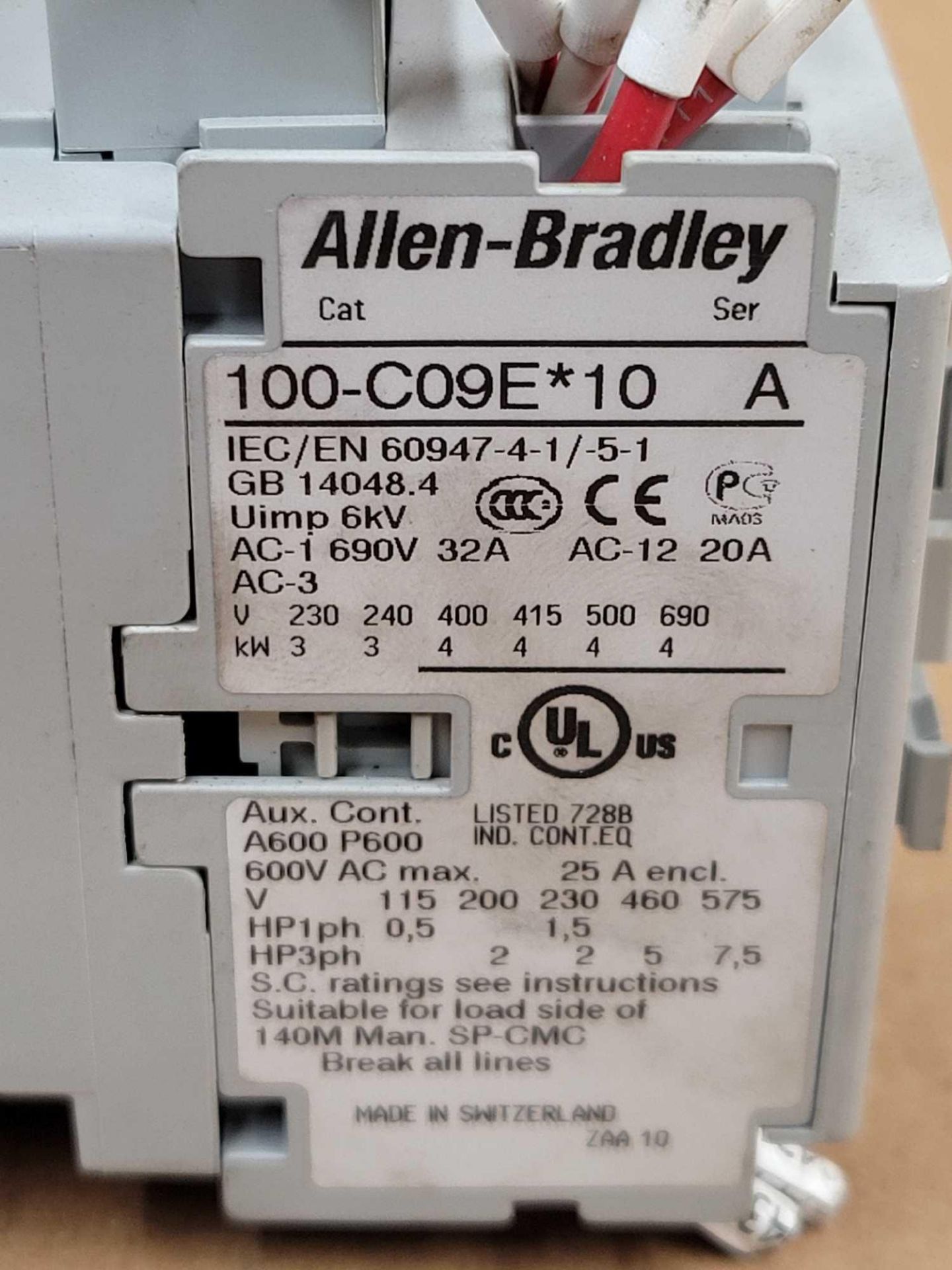 LOT OF 5 ASSORTED ALLEN BRADLEY / (3) 100-C09DJ200 | Series A Contactor  /  (2) 100-C09E*10 | Series - Image 21 of 22