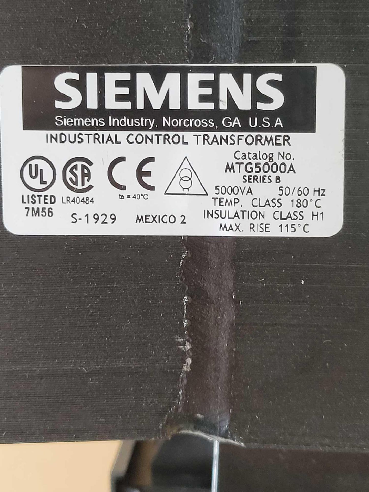 SIEMENS MTG5000A / Series B Industrial Control Transformer  /  Lot Weight: 73.6 lbs - Image 6 of 7