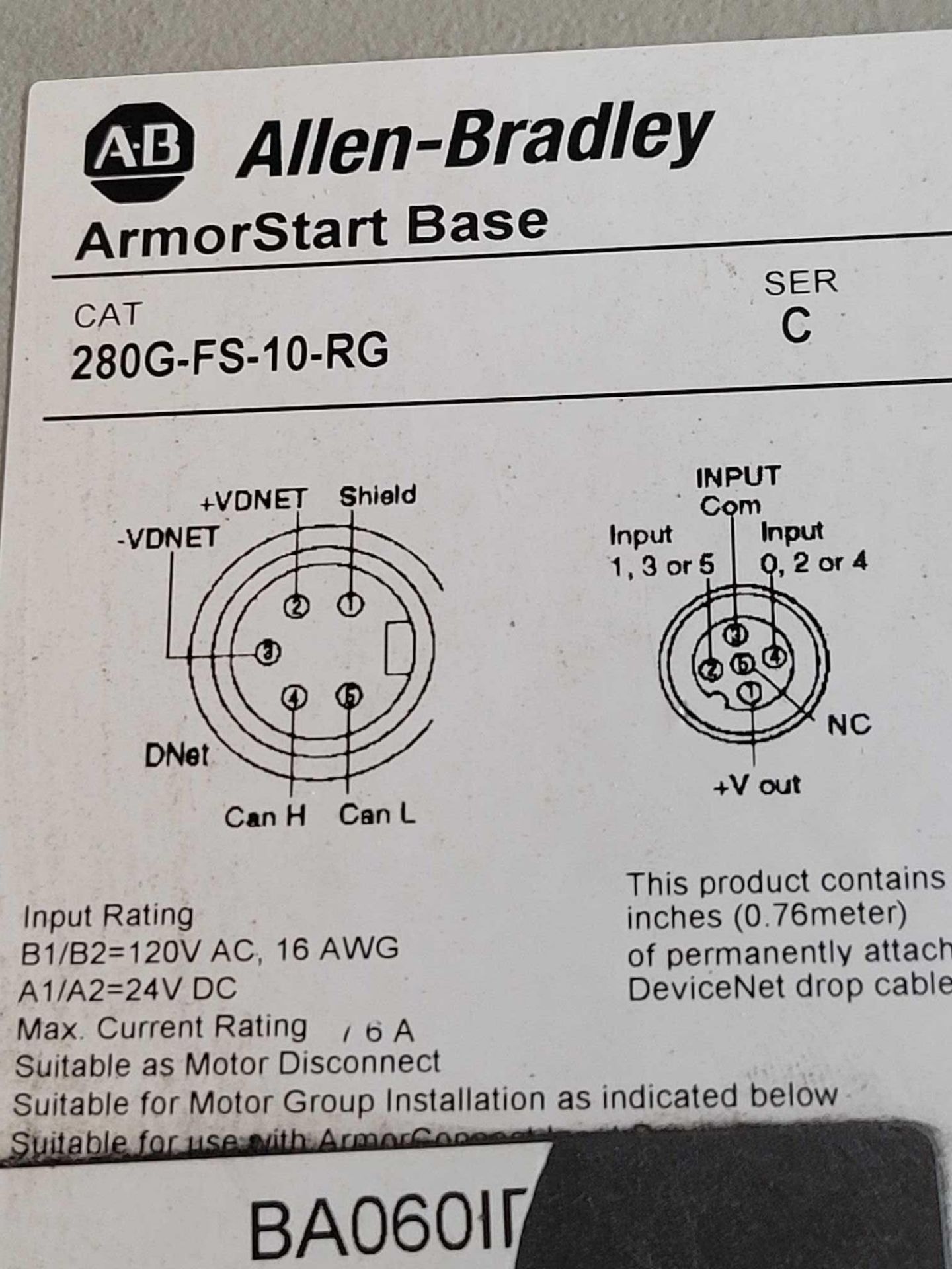 ALLEN BRADLEY 281G-F12S-10C-RRG-CBG with 280G-FS-10-RG / Series C ArmorStart Control Module with Ser - Image 6 of 9