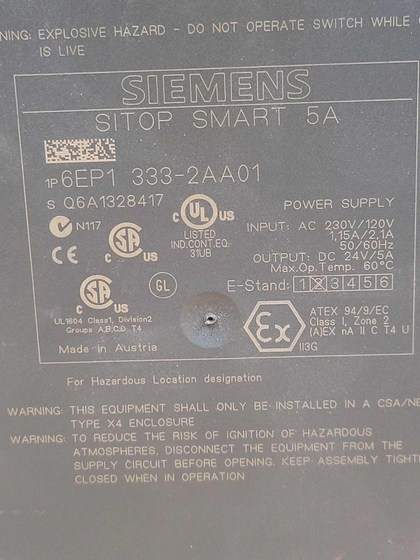 LOT OF 6 ASSORTED SIEMENS  /  (2) 6EP1621-2BA00 | SITOP Power Supply  /  (1) 6EP1333-2AA01 | SITOP S - Image 14 of 28