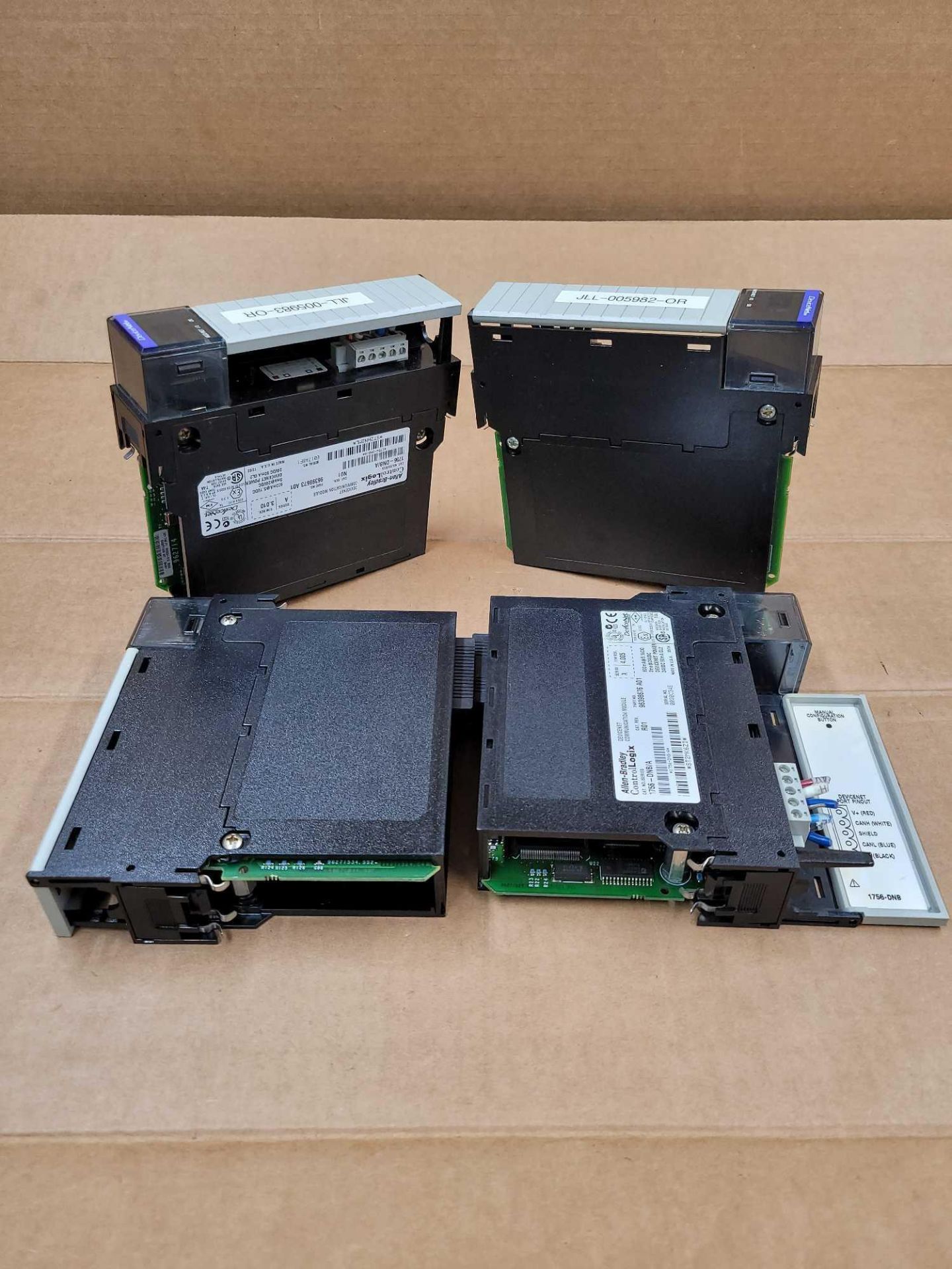 LOT OF 4 ALLEN BRADLEY 1756-DNB/A  /  Series A Devicenet Communication Module  /  Lot Weight: 2.2 lb - Image 10 of 10