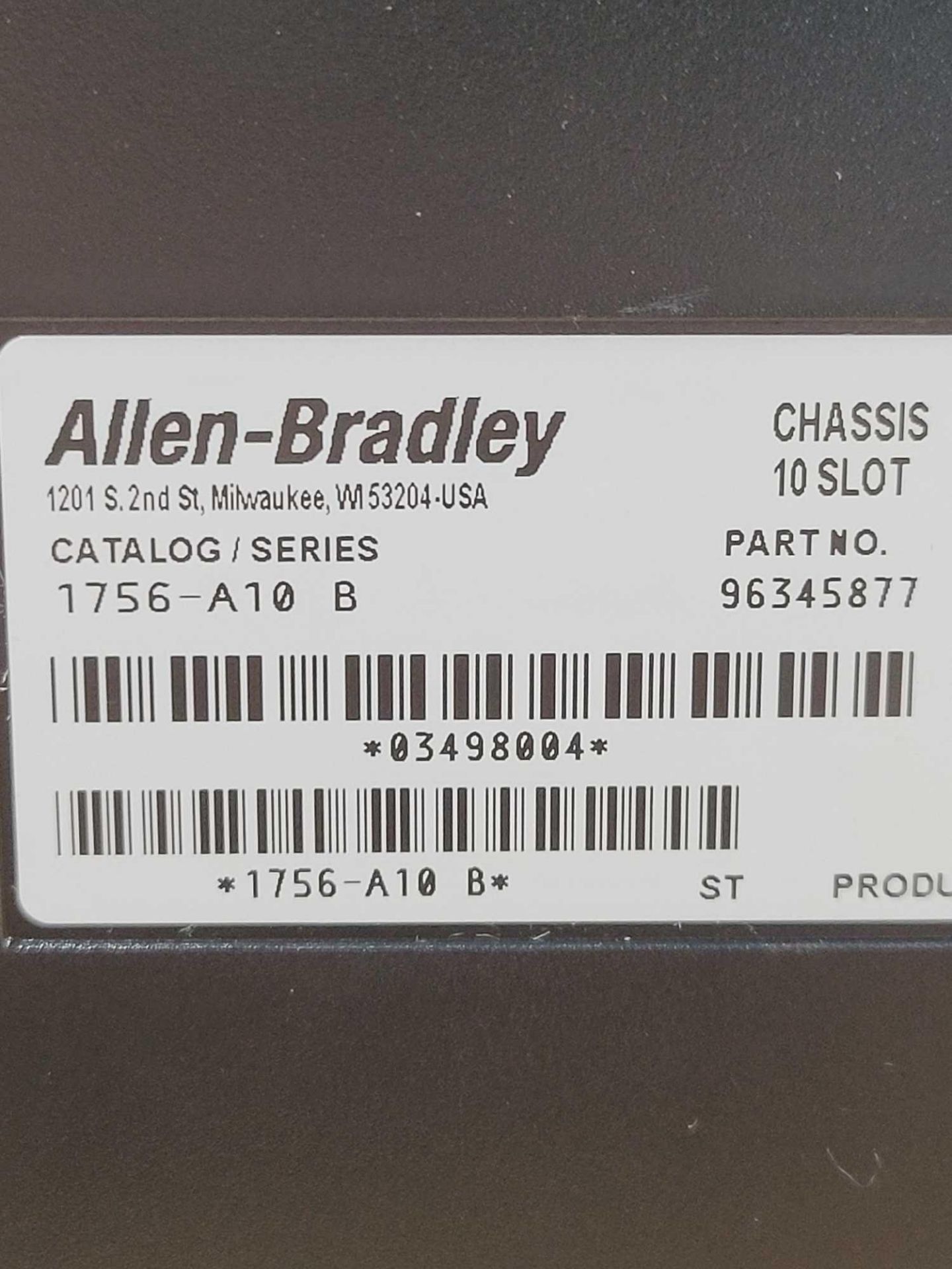 ALLEN BRADLEY 1756-PA75 with 1756-A10 / Series B Power Supply with Series B 10 Slot Chassis  /  Lot - Image 9 of 13