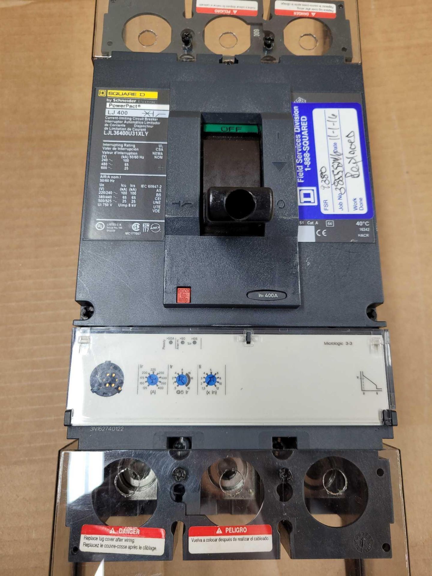 SQUARE D LJL36400U31XLY / 400 Amp Molded Case Circuit Breaker  /  Lot Weight: 13.0 lbs - Image 2 of 7