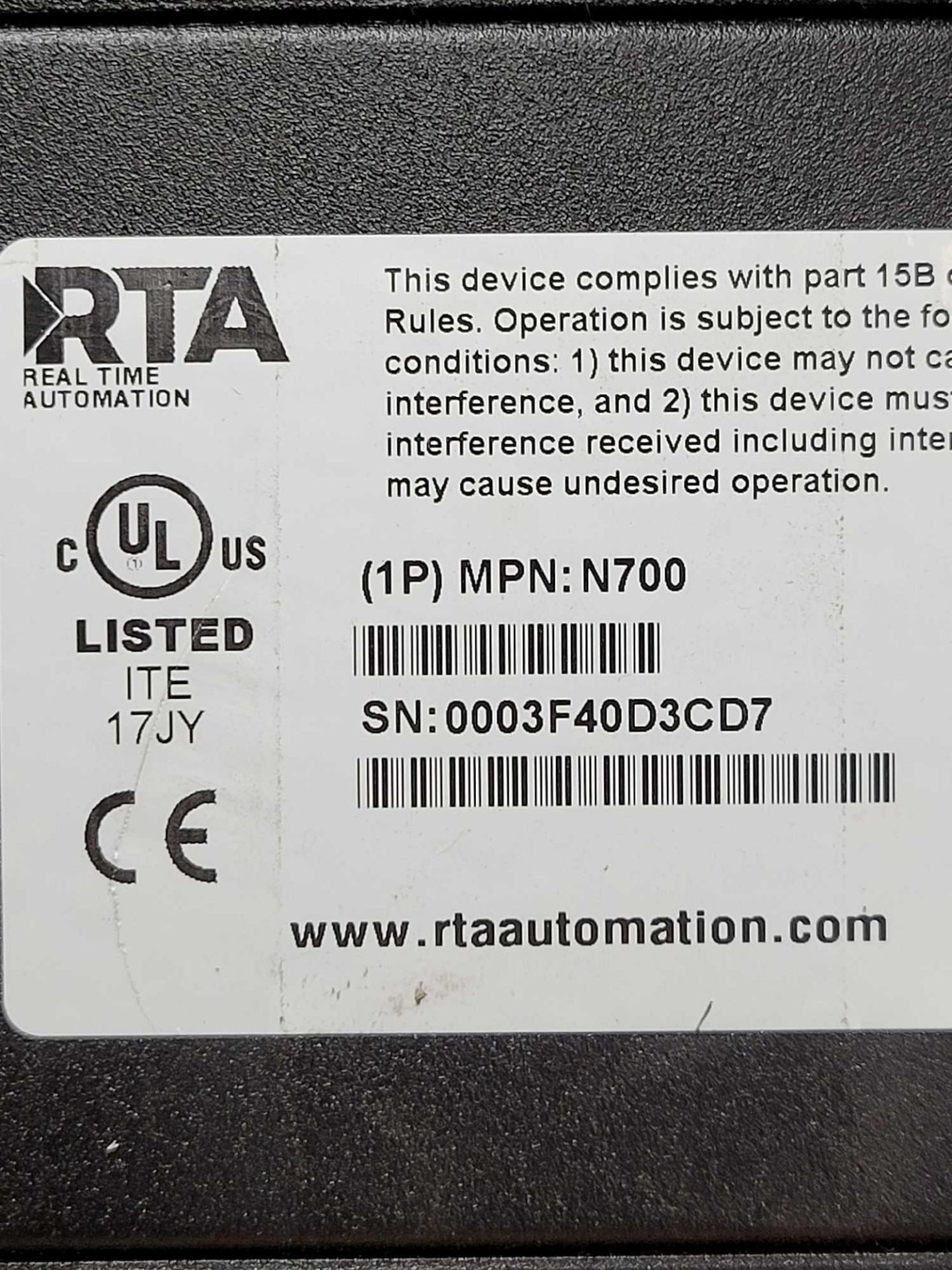 LOT OF 3 RTA 460MCA-S208-N700 / N700 ASCII to Allen Bradley PLC  /  Lot Weight: 1.4 lbs - Image 8 of 8