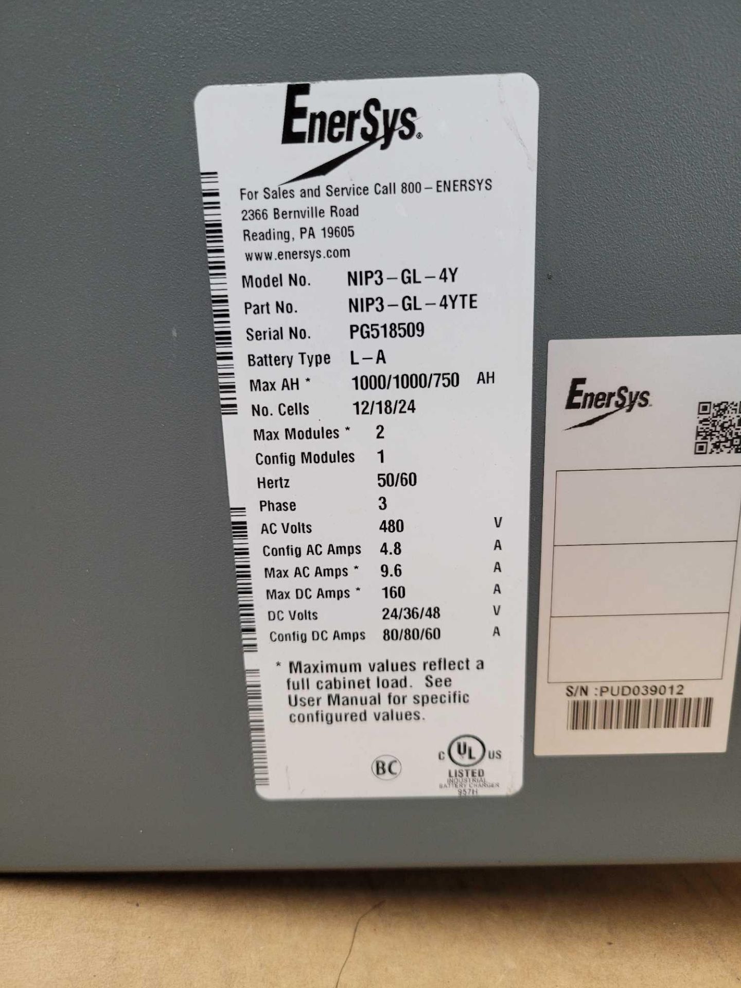 ENERSYS NIP3-GL-4YTE / NexSys Charger  /  Lot Weight: 35.0 lbs - Image 5 of 7