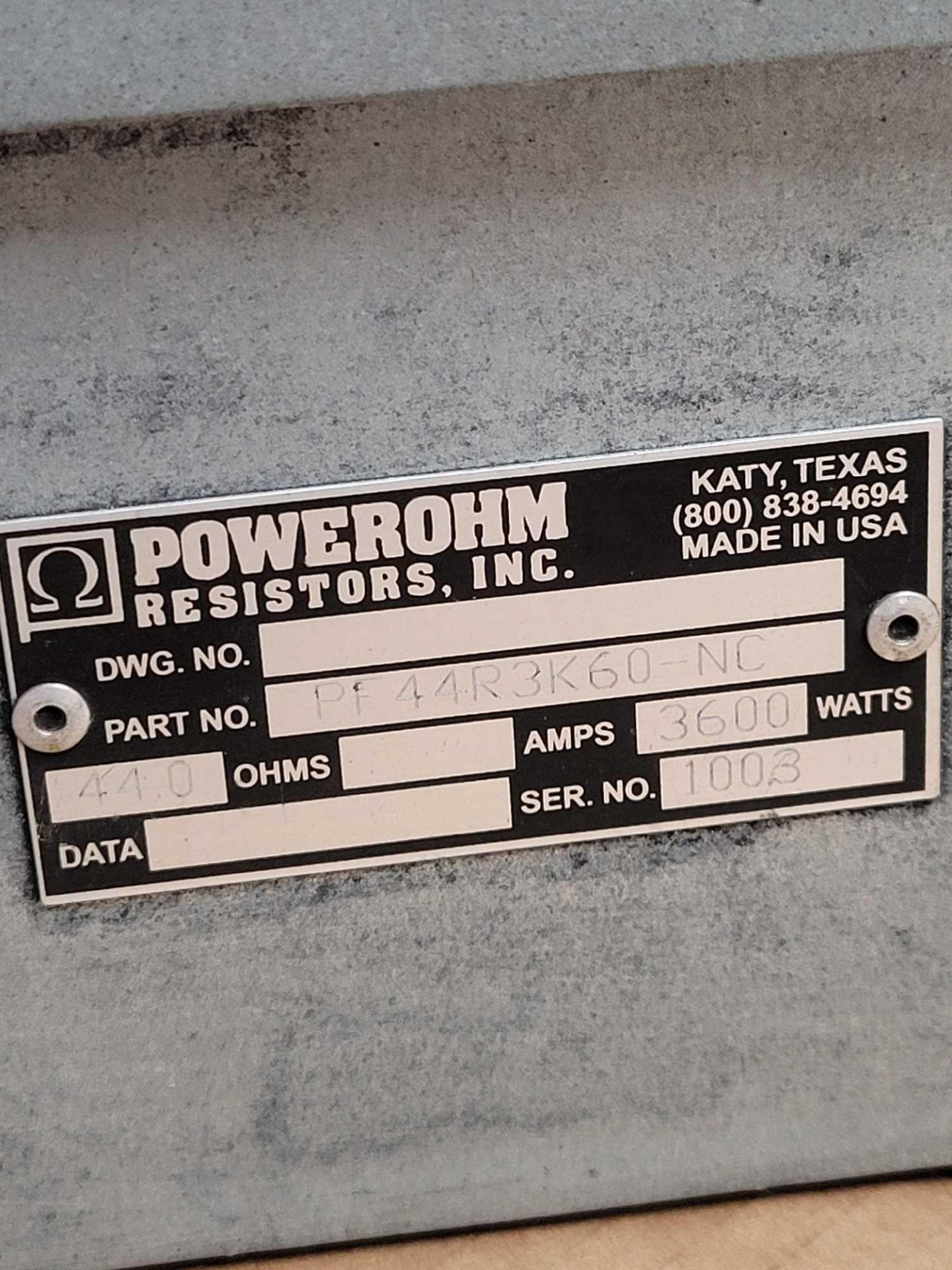 POWEROHM PF44R3K60-NC  /  Braking Resistor  /  Lot Weight: 19.8 lbs - Image 4 of 4