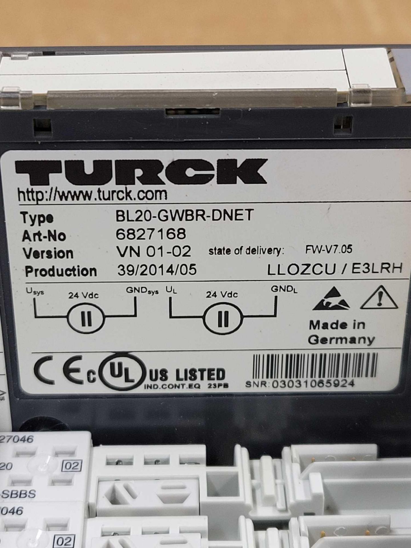 LOT OF 2 TURCK BL20-GWBR-DNET / Expandable I/O Ethernet Module  /  Lot Weight: 1.8 lbs - Image 6 of 8