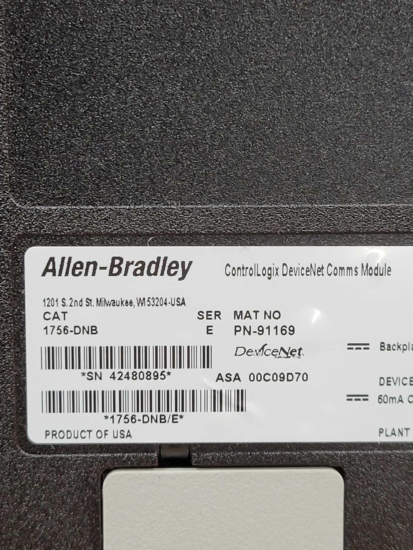 LOT OF 3 ASSORTED ALLEN BRADLEY / (1) 1756-DNB | Series E ControlLogix DeviceNet Comms Module  /  (1 - Image 18 of 18