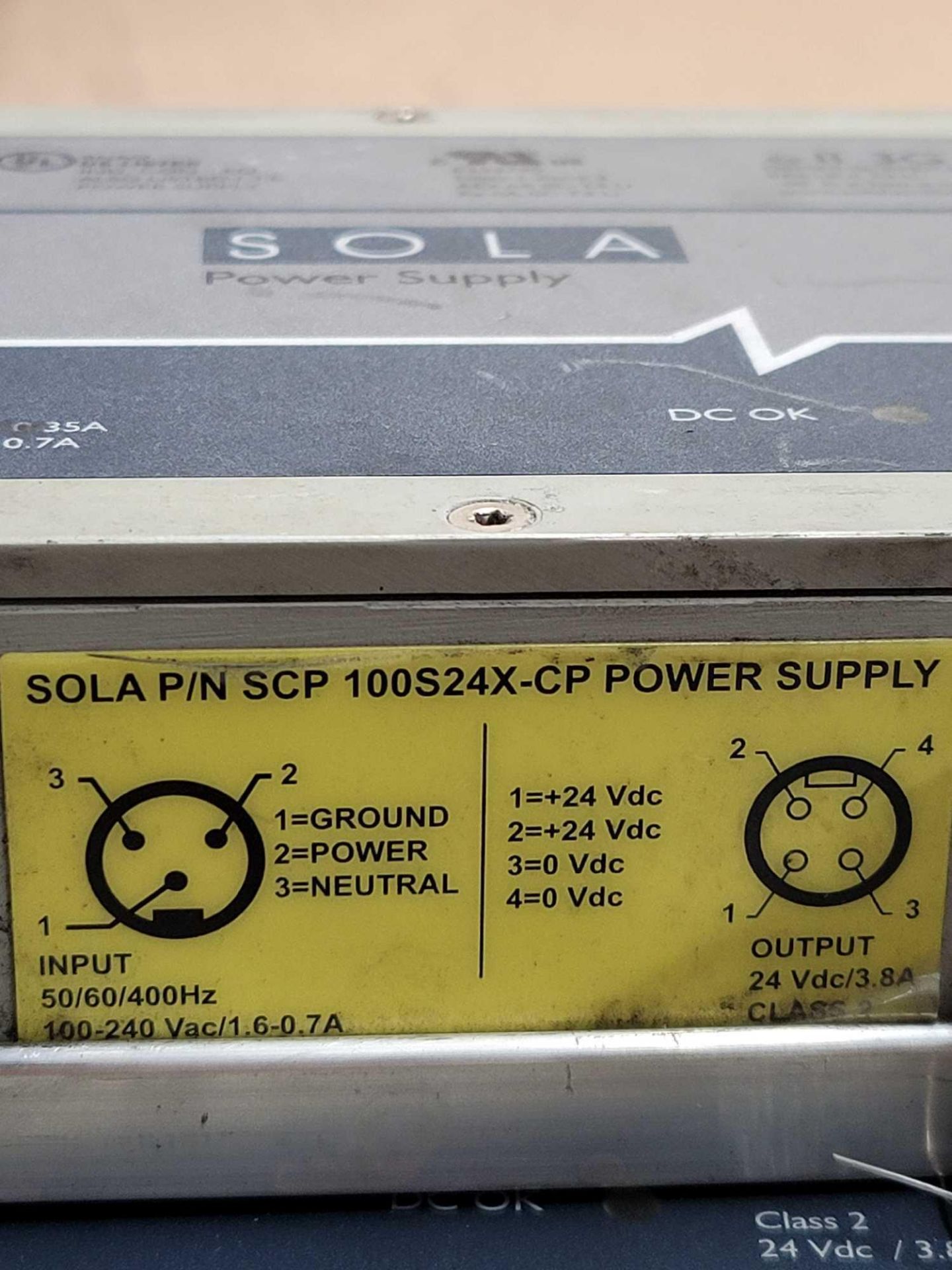 LOT OF 4 ASSORTED SOLA  /  (2) SCP 100S24X-DVN | Power Supply  /  (2) SCP 100S24X-CP | Power Supply - Image 6 of 6