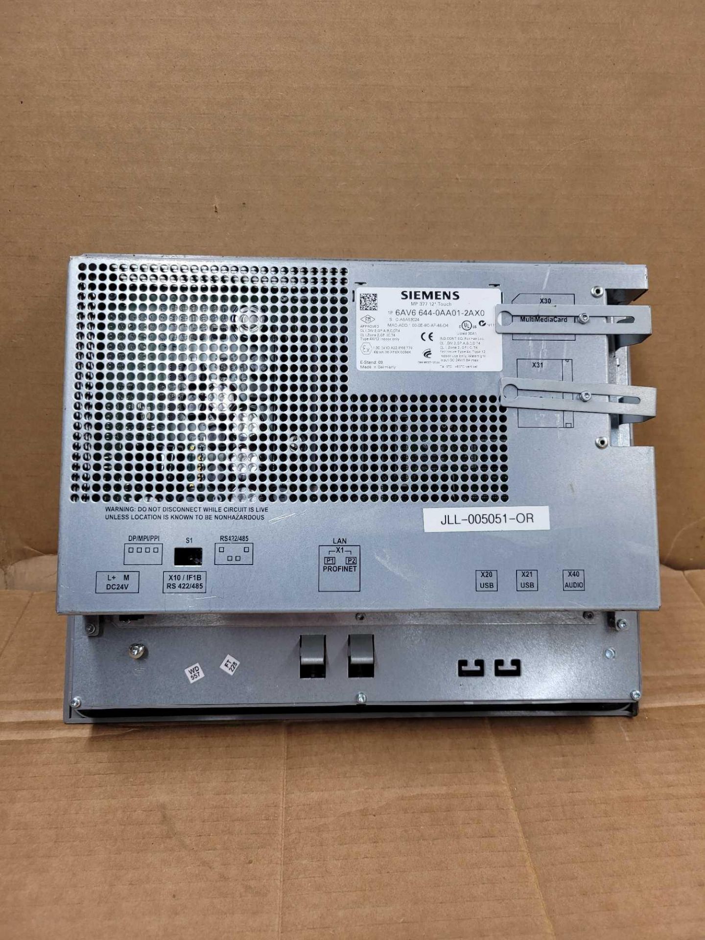 SIEMENS 6AV6644-0AA01-2AX0 / Simatic Multi Panel MP 377 12" Touch Screen Operator Interface  /  Lot - Image 2 of 5