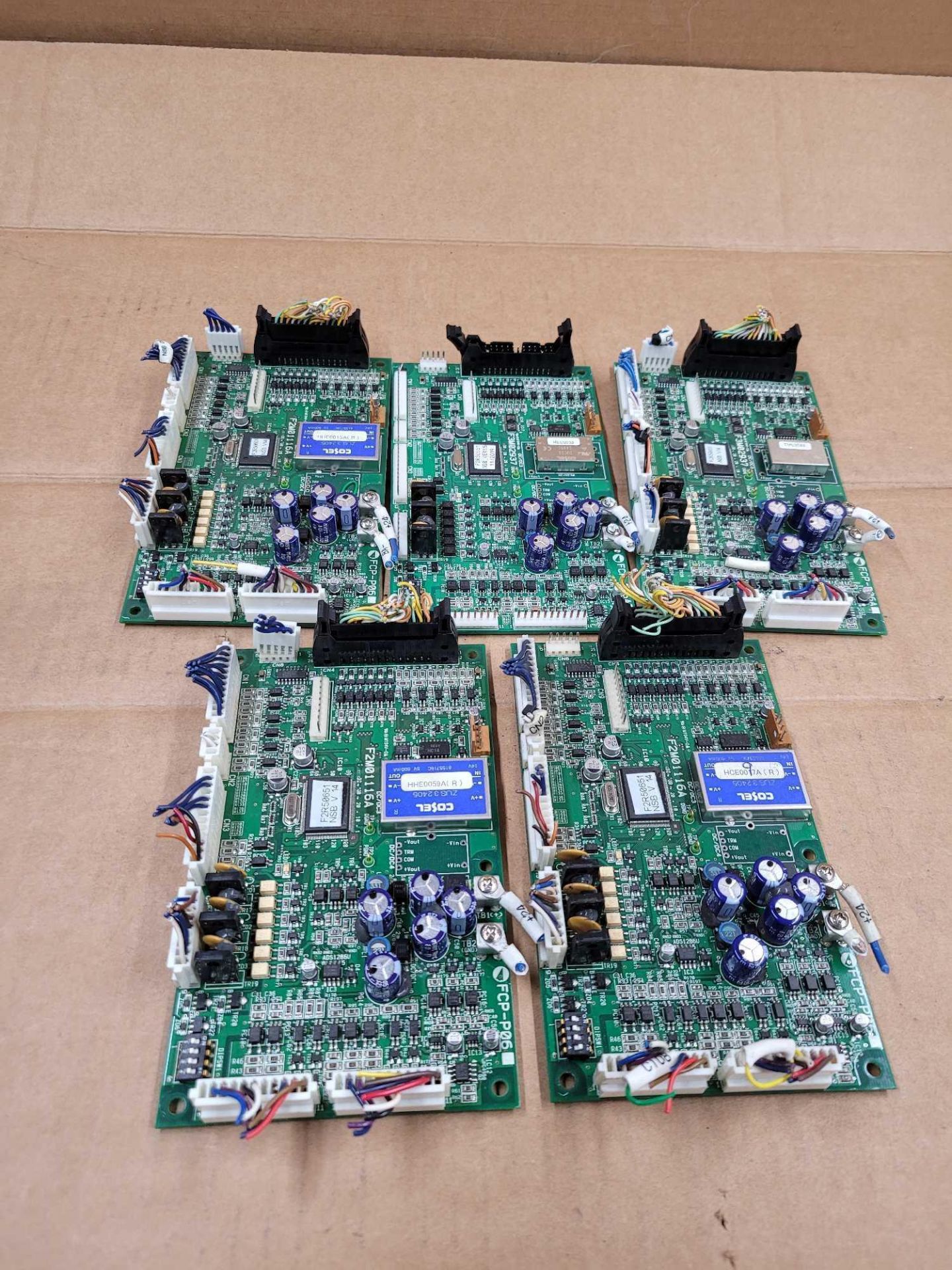 LOT OF 5 ASSORTED COSEL / (3) FCP-P06 | PCB Board Card  /  (2) FCP-P06A | PCB Board Card  /  Lot Wei