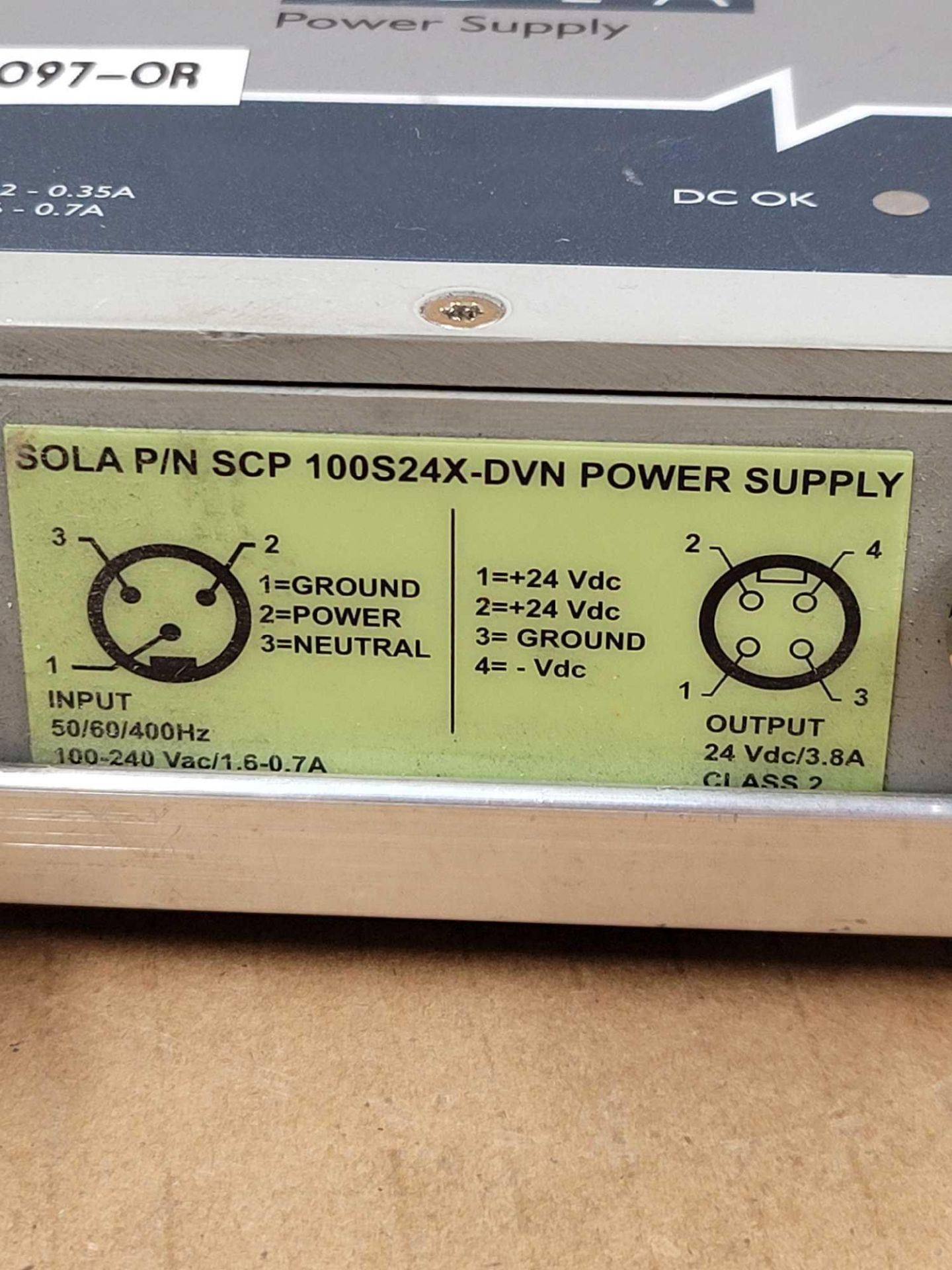 LOT OF 4 ASSORTED SOLA / (3) SCP 100S24X-CP | Power Supply  /  (1) SCP 100S24X-DVN | Power Supply - Image 8 of 12