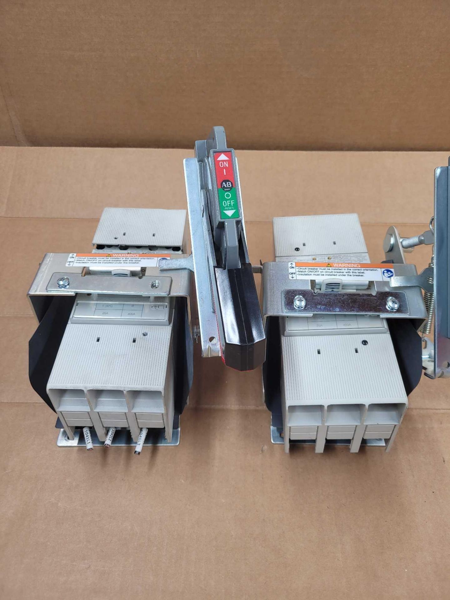 LOT OF 2 ALLEN BRADLEY 140G-H6C3-C25-FB / Series A 25 Amp Circuit Breaker with Operating Mechanism