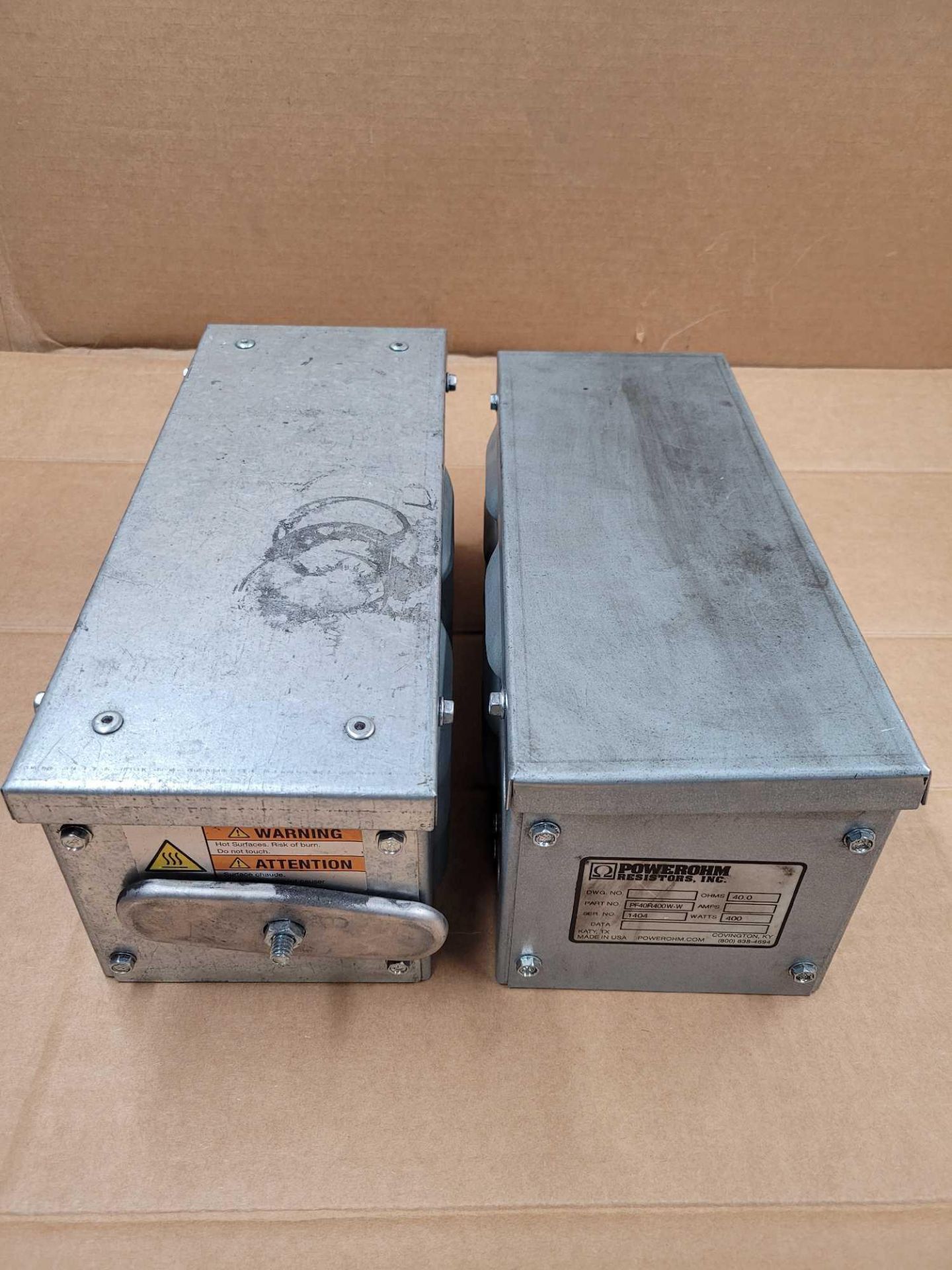 LOT OF 2 POWEROHM PF40R400W-W / Braking Resistor  /  Lot Weight: 13.0 lbs