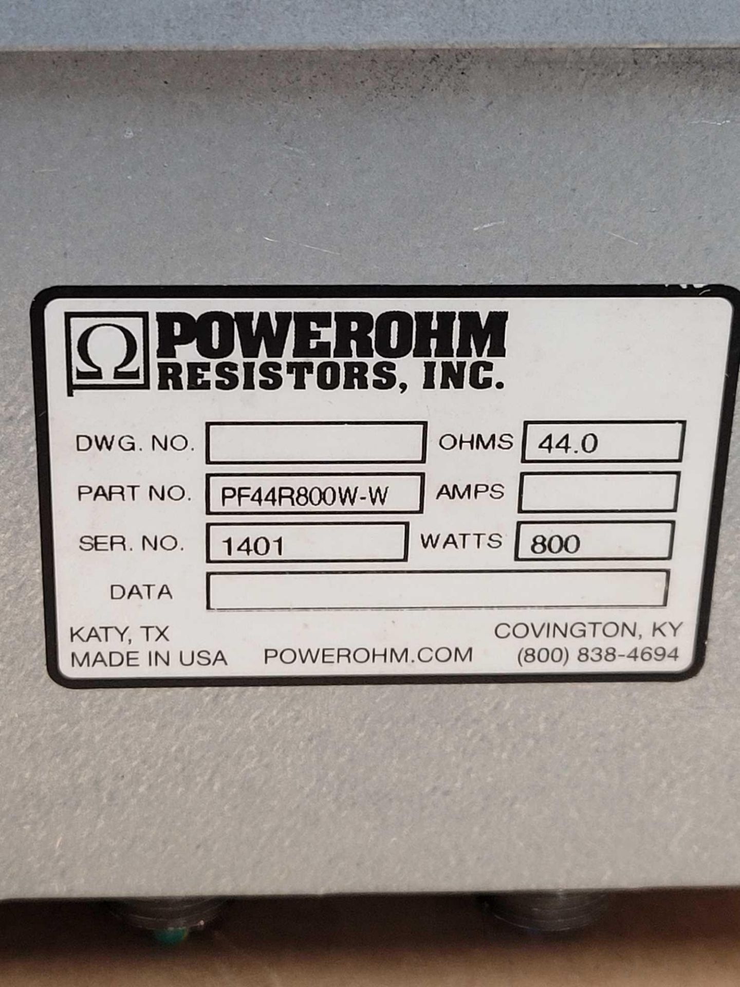 LOT OF 2 POWEROHM PF44R800W-W / Braking Resistor  /  Lot Weight: 17.6 lbs - Image 2 of 6