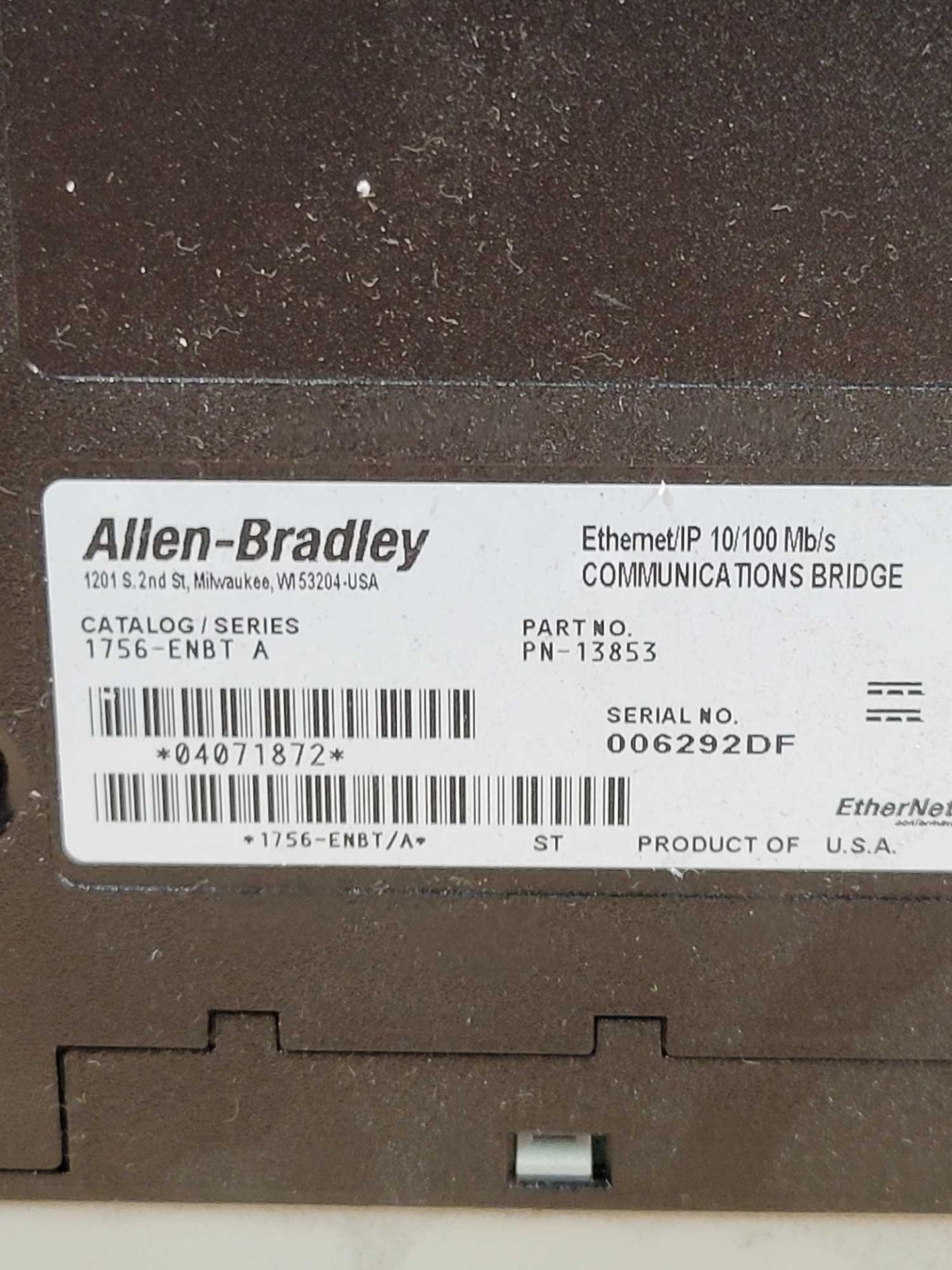 LOT OF 2 ALLEN BRADLEY 1756-ENBT / Series A Ethernet/IP 10/100 Mb/s Communications Bridge  /  Lot We - Image 6 of 7