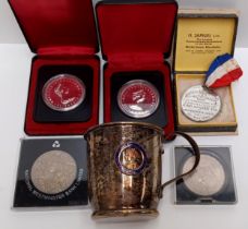 2 CASED CANADIAN ONE DOLLAR COMMONWEALTH 1978 COINS, 1953 FIVE SHILLING ETC.