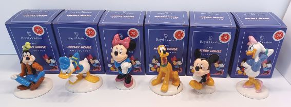 6 BOXED ROYAL DOULTON CELEBRATING 70TH YEARS OF MICKEY MOUSE