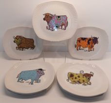 1970's BEEFEATER STEAK PLATES (9), ROYAL ALBERT GOSSAMER TEA PLATES ETC