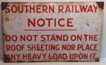 ENAMEL RAILWAYANA NOTICE SIGN 50CM X 31CM