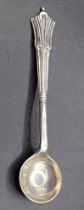 VICTORIAN 1895 SILVER SALT SPOON AND PLATED CUTLERY