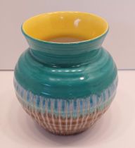 SHELLEY TURQUOISE GREEN VASE 10CM TALL