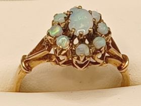 9CT GOLD OPAL RING 2.6g SIZE O  