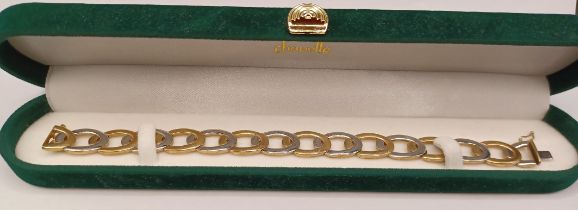 9CT GOLD OVAL LINK BRACELET 19.5CM 16.3g STAMPED 375 ITALY 