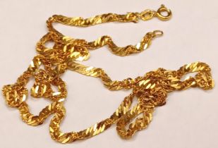 9K GOLD NECKLACE CHAIN 19" LONG 5.4g