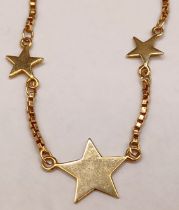 9CT GOLD 16" CHAIN STAR NECKLACE 3.8g