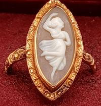 9CT ROSE GOLD CAMEO RING SIZE N 2.6g