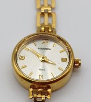 9CT GOLD SEKONDA GOLD LADIES WATCH TOTAL WEIGHT 11g 22CM LENGTH