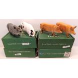 4 BESWICK PIGS - JOHN BESWICK TAMWORTH,3 ROYAL DOULTON, A TAMWORTH, GLOUCESTER OLD SPOT, VIETNAMESE