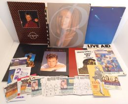 LARGE COLLECTION OF CONCERT PROGRAMMES & TICKETS INC SIMPLY RED, BON JOVI, LIVE AID ETC
