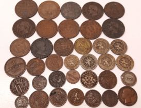 TUB OF FOREIGN COINS - INC. 1857 AUGUSTE SIBOUR ARCH QUE DE PARIS, NAPOLEON III 1955 & 6 DIX CENT